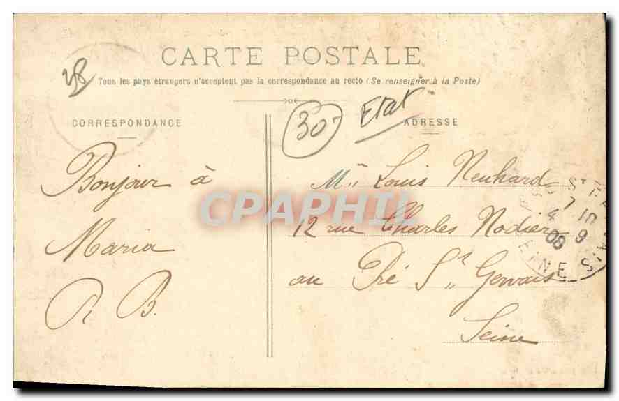 CPA Chartres Place de la Gare et Rue Jean de Beaute  — Verso