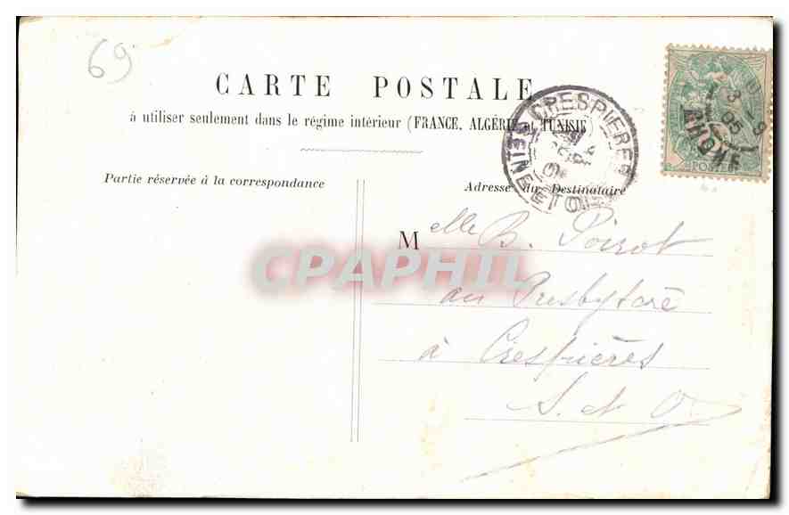 CPA Lyon Hotel de Ville  — Verso