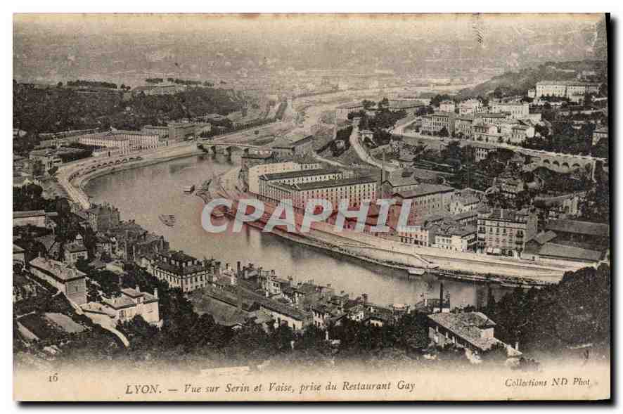 CPA Lyon Vue sur et Vaise prise du Restaurant Gay 