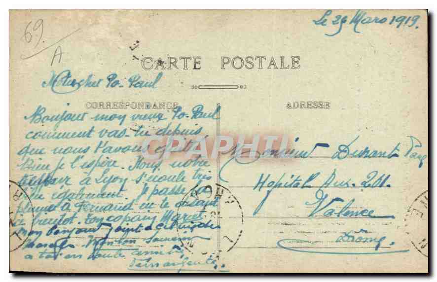 CPA Lyon Place Carnot statue de la Republique  — Verso