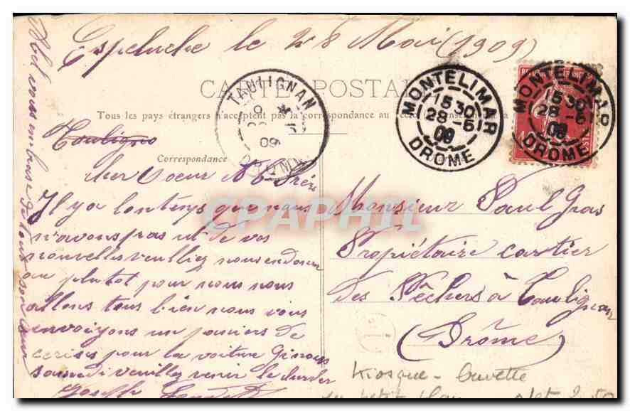 CPA Lyon ND de Fourviere  — Verso