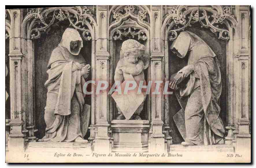 CPA Eglise de Brou Figures du Mausolee de Marguerite de Bourbon 