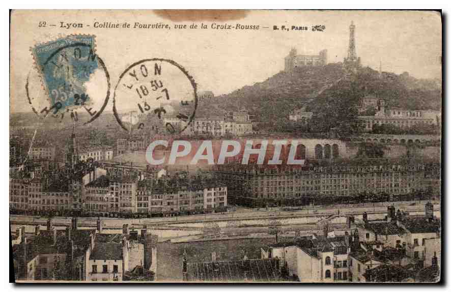 CPA Lyon de Fourvier vue de la Croix Rousse 