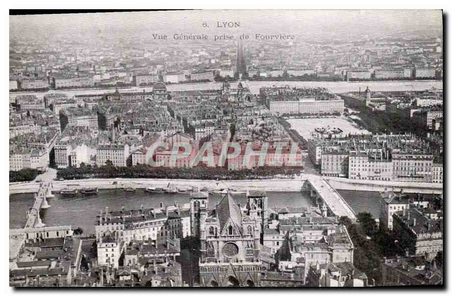 CPA Lyon Vue Generale prise de Fourviere 