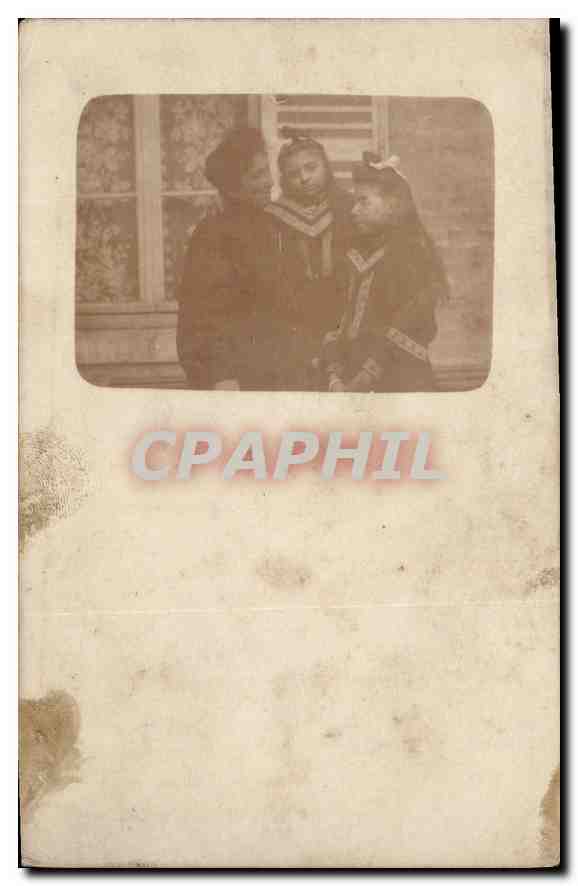 CARTE PHOTO Femme Enfants