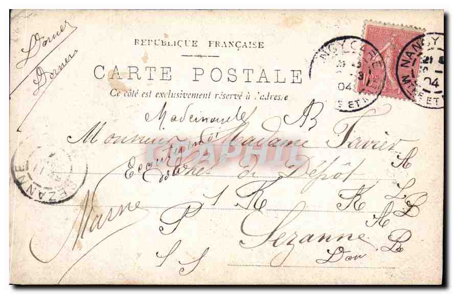 CARTE PHOTO Femme — Verso