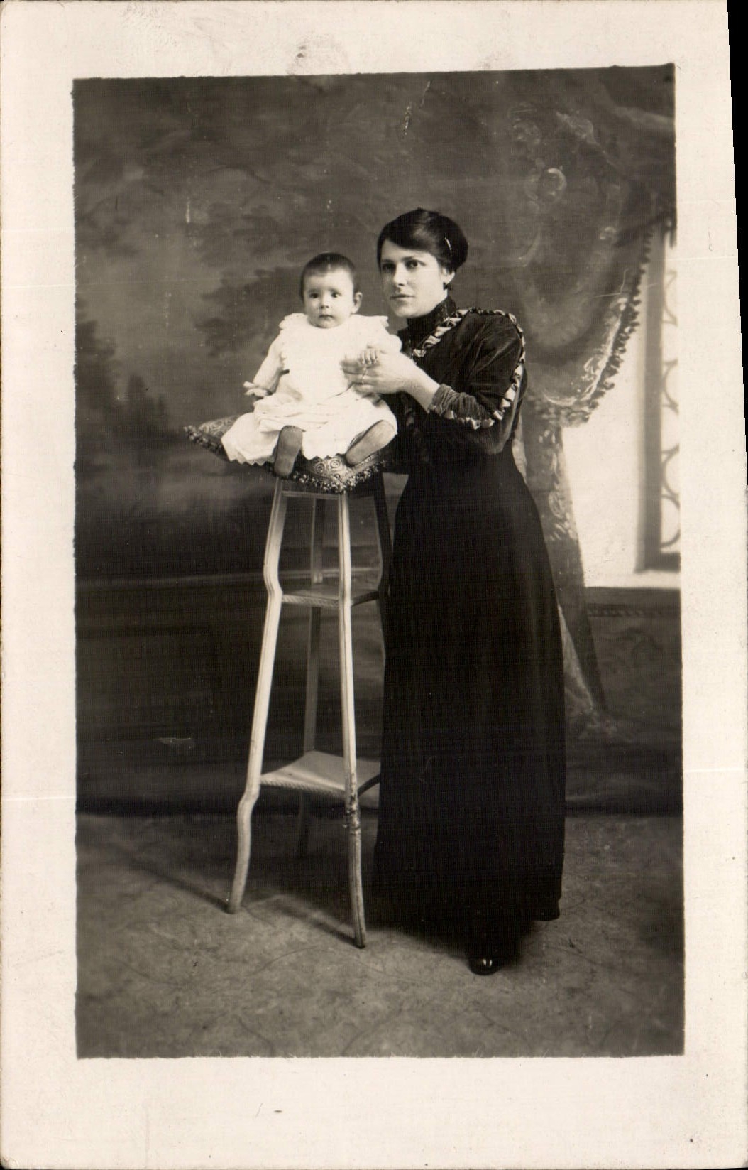 CARTE PHOTO Femme Enfant