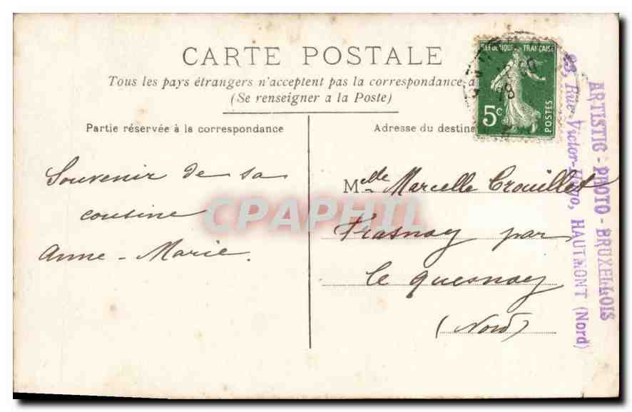 CARTE PHOTO Enfant — Verso