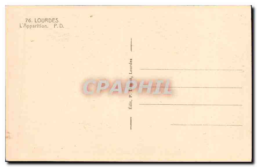 CPA Lourdes L'Apparition  — Verso