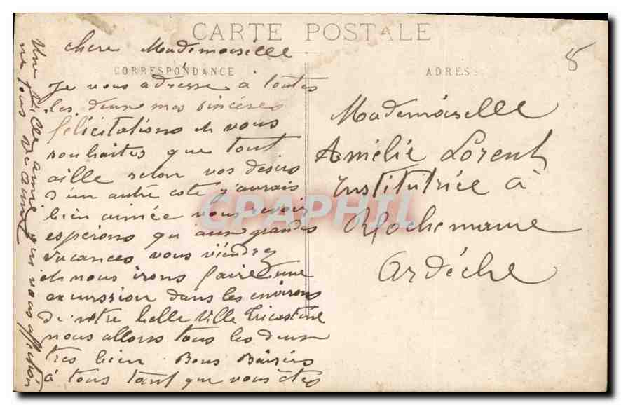 CARTE PHOTO Femme — Rückseite