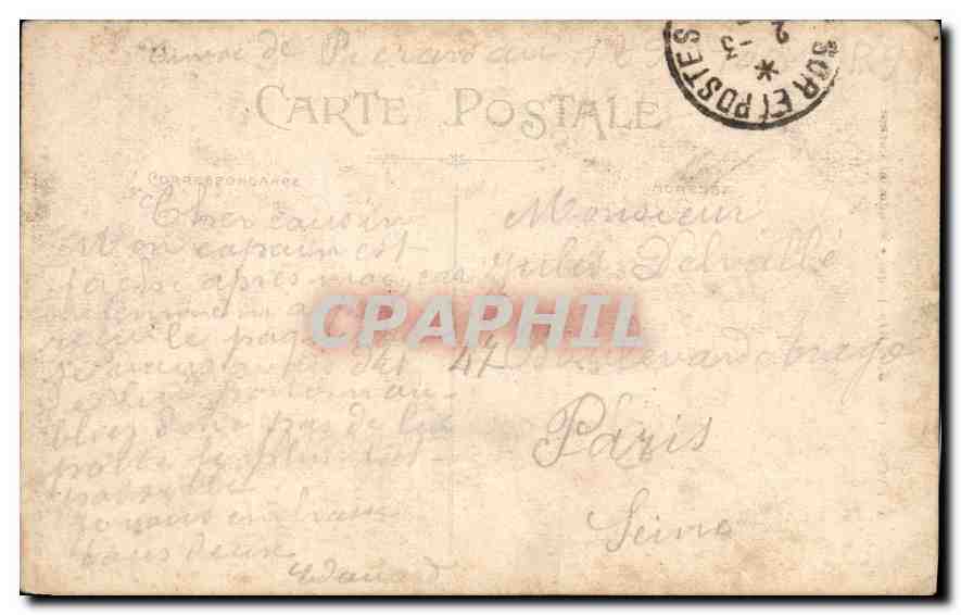 CPA Lyon Place de la Republique Monument Carnot  — Verso