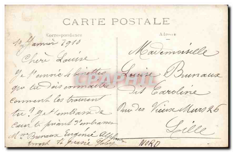 CARTE PHOTO Femme — Verso