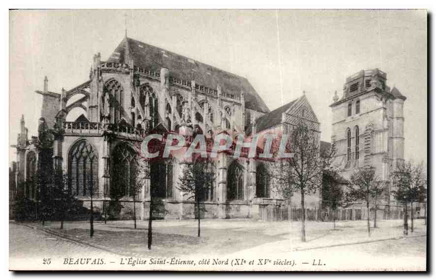 Beauvais — L'Église Saint-Étienne, côté Nord (XIe et XVe siècles) — LL.