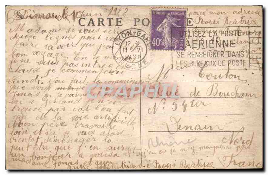 CPA Lyon La Place des Jacobins  — Verso