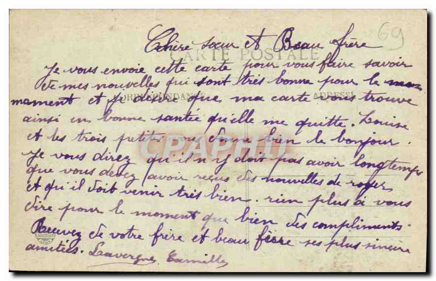 CPA Lyon Pont Wilson vue prise cote Qual Guillotiere  — Verso