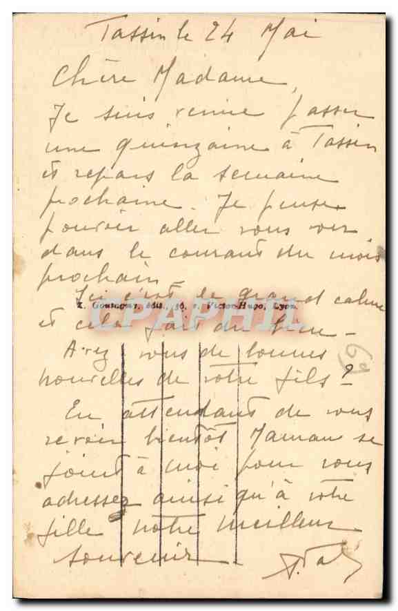 CPA Lyon Pont du Palais de Justice et Fourviere  — Verso