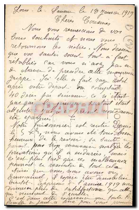 CPA Lyon Pont de la Guillotiere et Coteau de Fourviere  — Verso