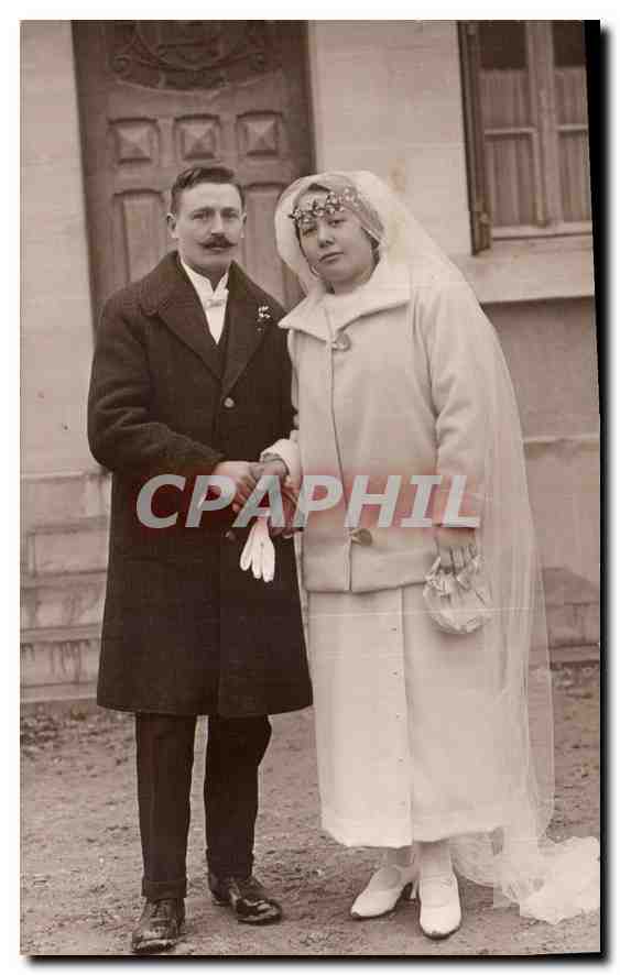 CARTE PHOTO Femme Mariage