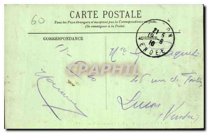 CPA Chateau de Chantilly Le Chateau vu du Parc  — Rückseite