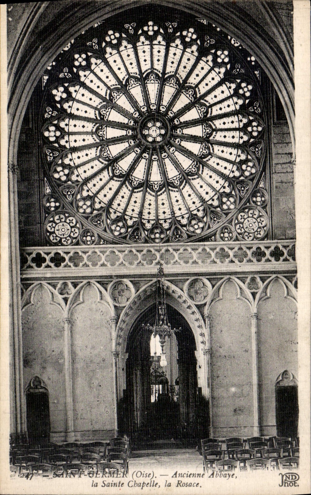 CPA Saint Germer Oise Ancienne Abbaye la Sainte Chapelle la Rosace 