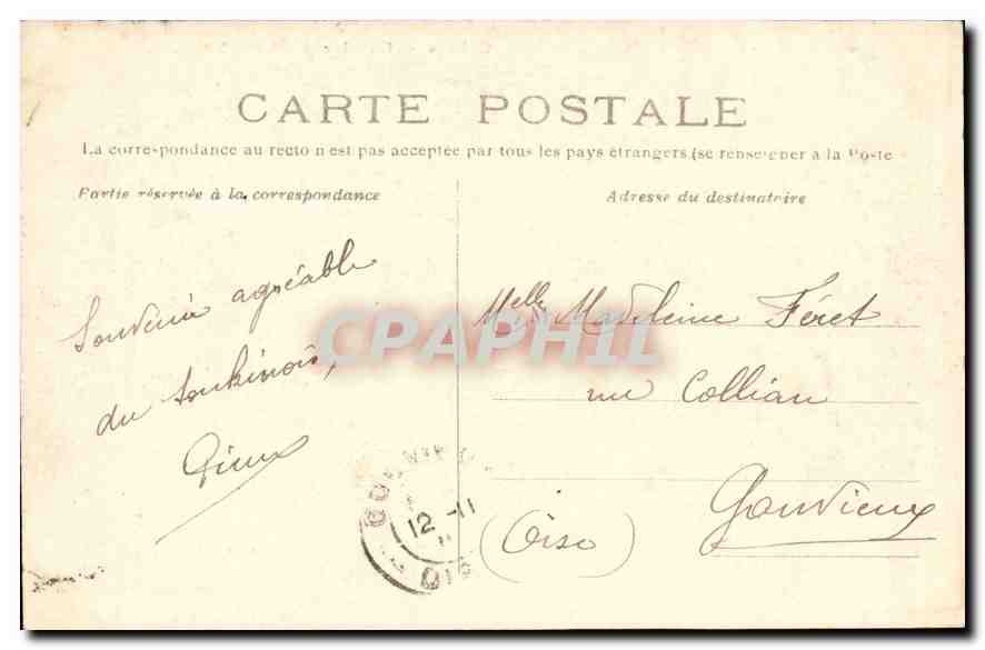 CPA Compiegne Chateau Chambre de Marie Antoinette  — Rückseite