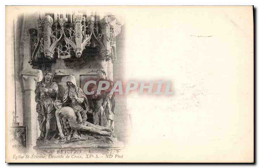 Beauvais - Église St-Étienne, Descente de Croix, XVe S. - ND Phot