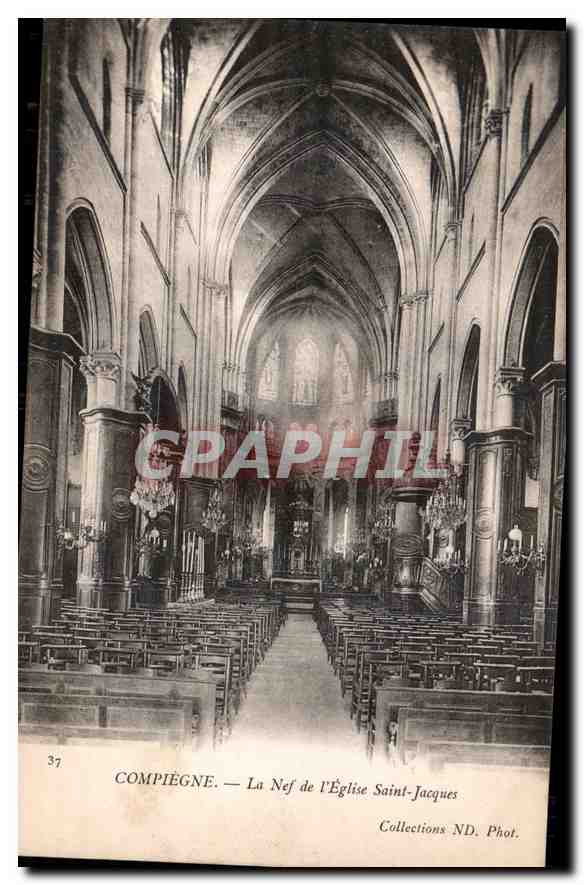 Compiègne — La Nef de l'Église Saint-Jacques — Collections ND. Phot.