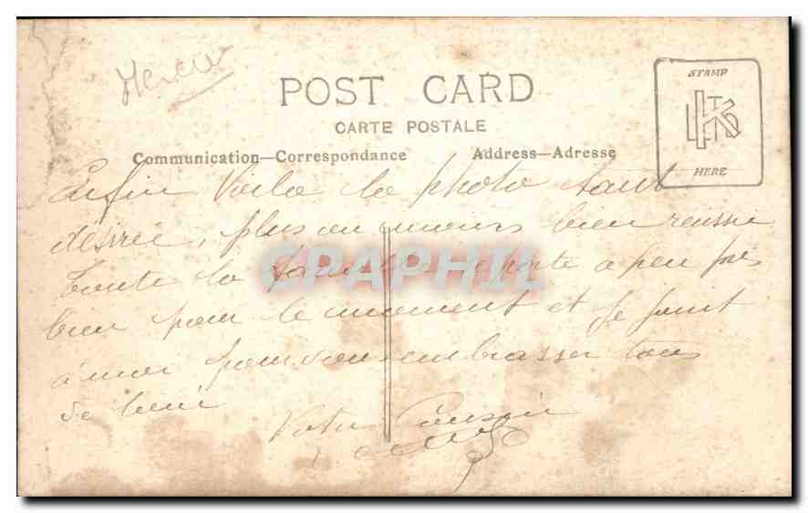 CARTE PHOTO Enfants Femme — Verso