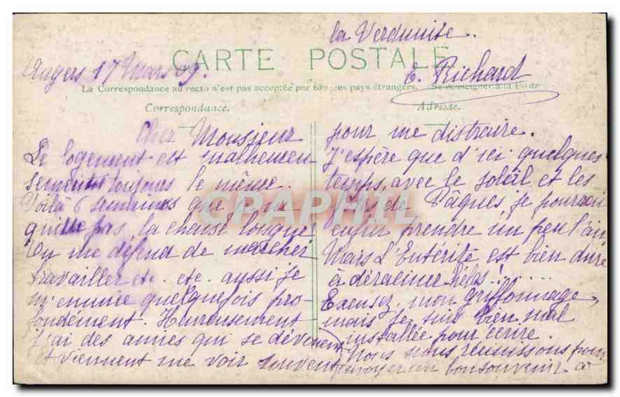CARTE PHOTO La Verdunise — Rückseite