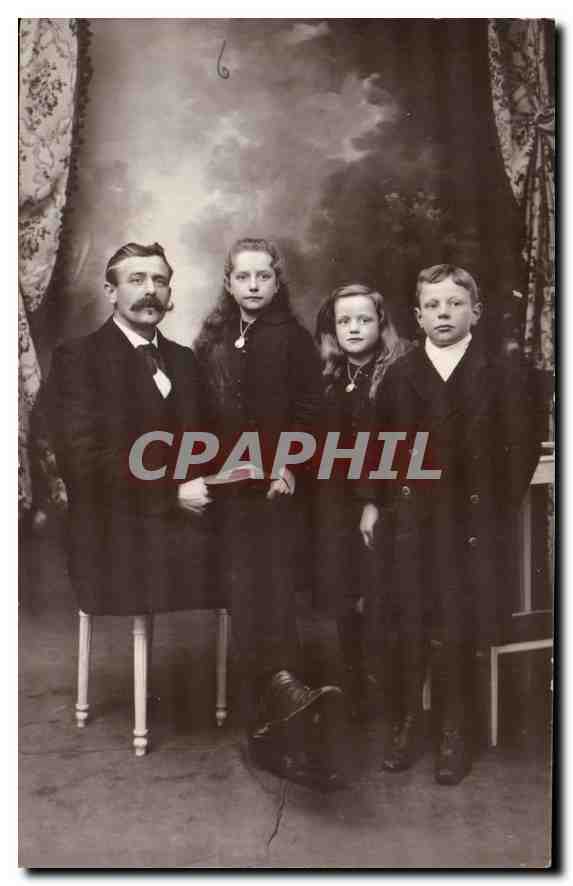 CARTE PHOTO Homme Enfants
