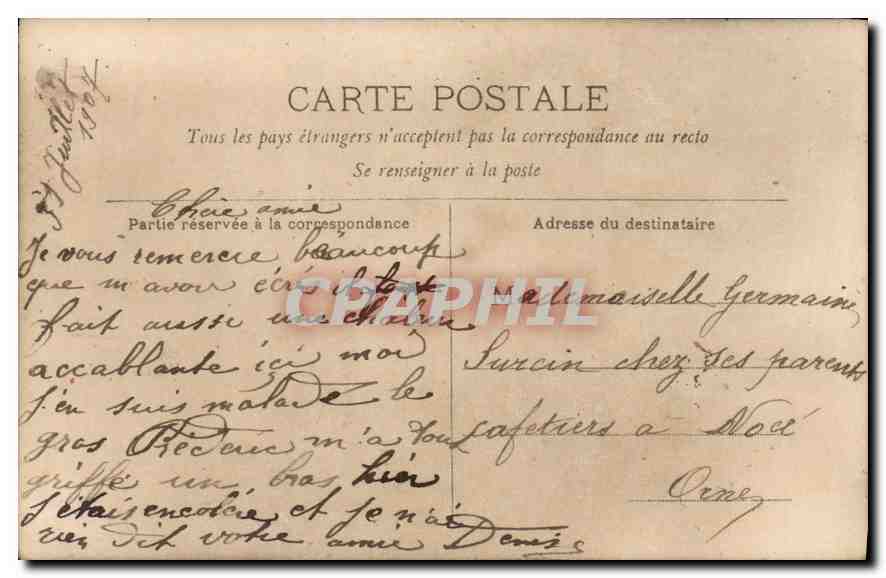 CARTE PHOTO Femme — Rückseite