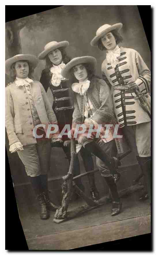 CARTE PHOTO Femmes Mousquetaires Chatellerault Theatre