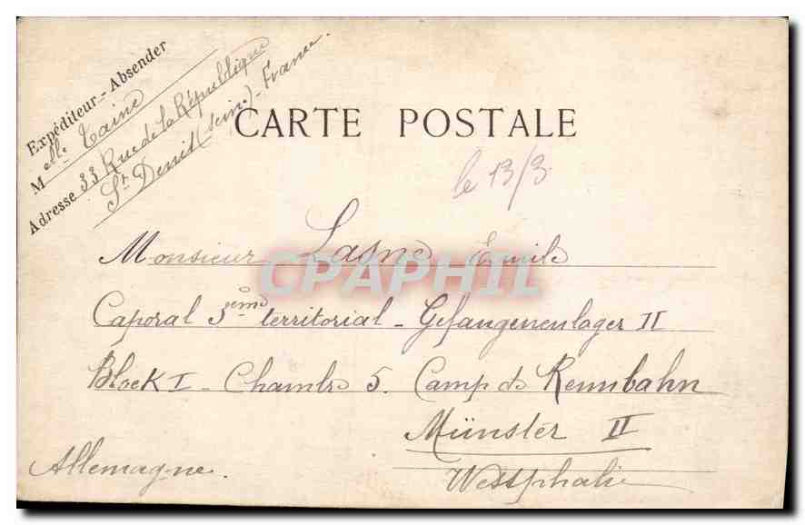 CARTE PHOTO Femme — Back