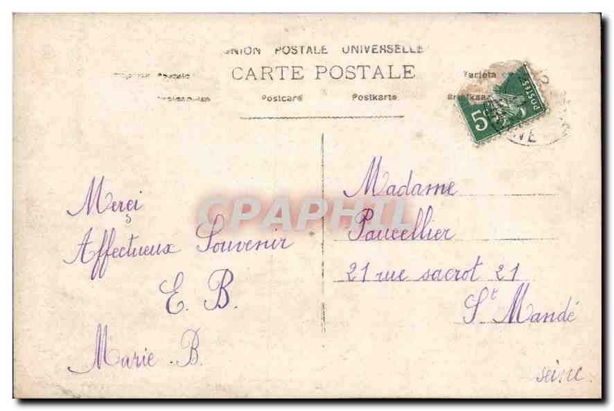 CPA Souvenir de Premiere Communion  — Verso