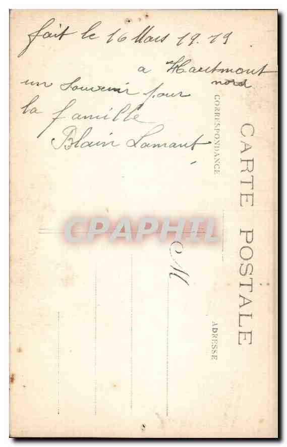 CARTE PHOTO Enfants Femme — Rückseite