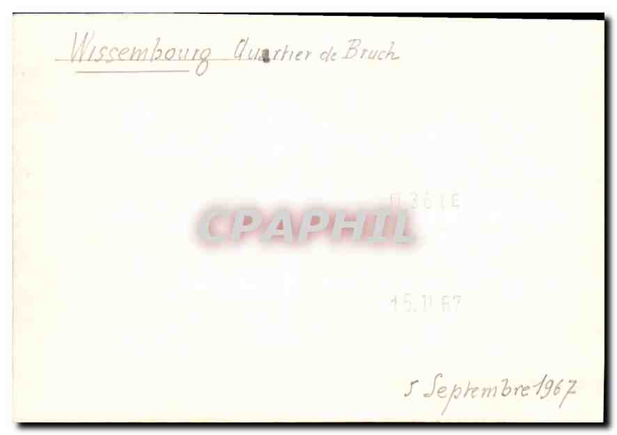 Photo Wissembourg Quartier de Bruch 1967 — Rückseite