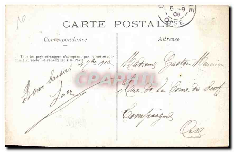 CARTE PHOTO Femmes Compiegne Oise — Verso