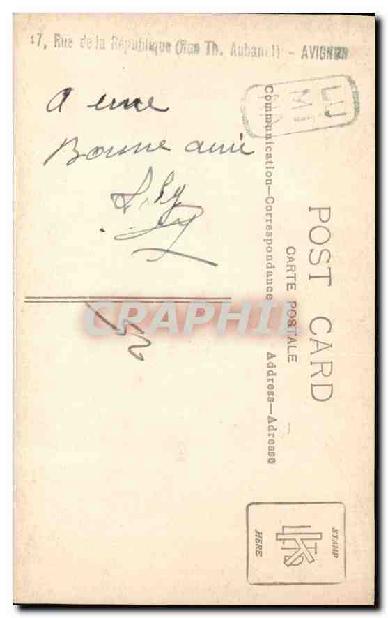 CARTE PHOTO Femme — Rückseite