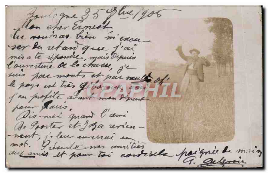 CARTE PHOTO Boulogne Pas de Calais Homme