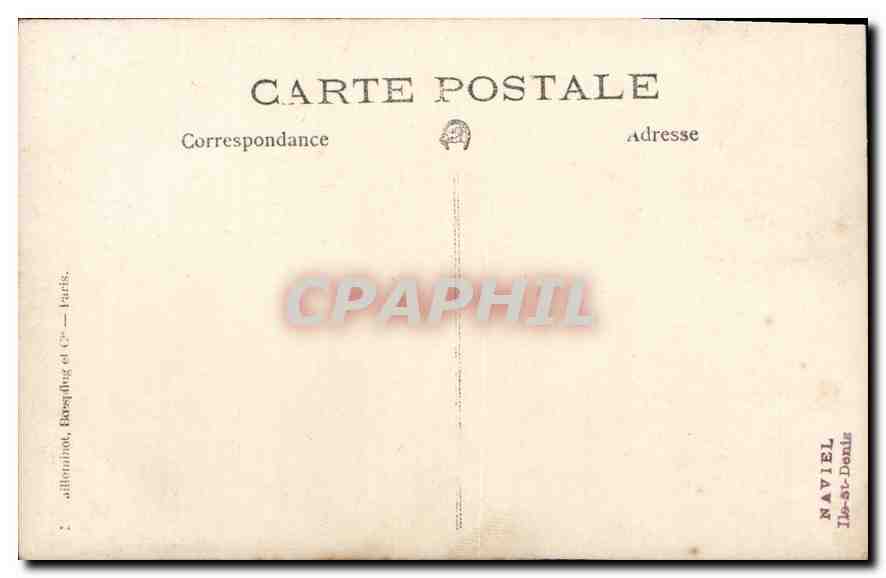 CARTE PHOTO Enfant Communiante Naviel Ile St Denis — Verso