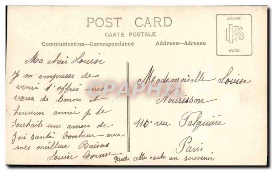 CARTE PHOTO Femme Enfants — Verso