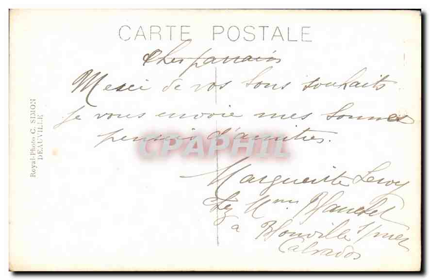 CARTE PHOTO Femme — Rückseite