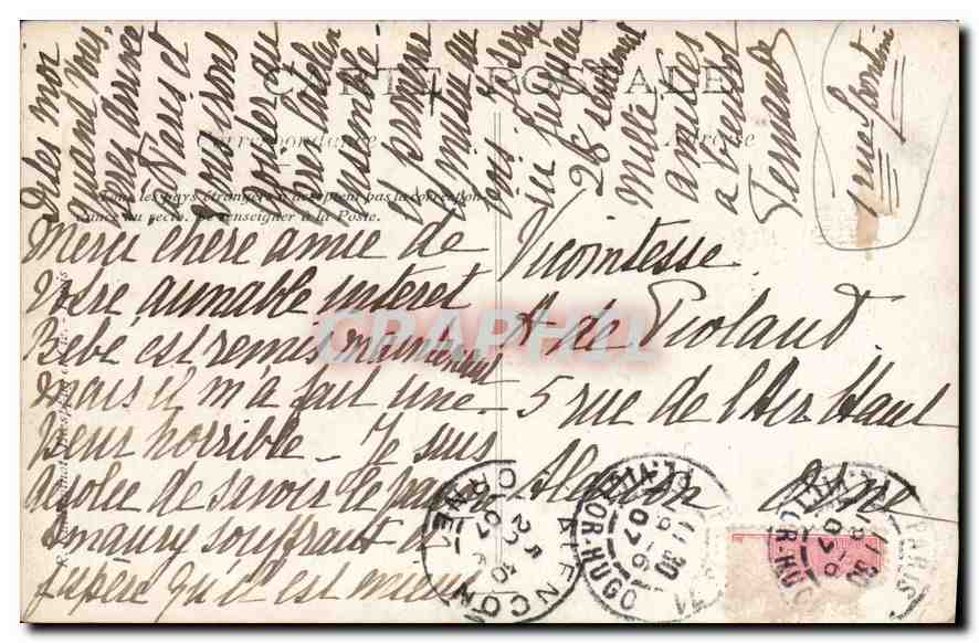 CARTE PHOTO Paris Victor Hugo Femme — Rückseite