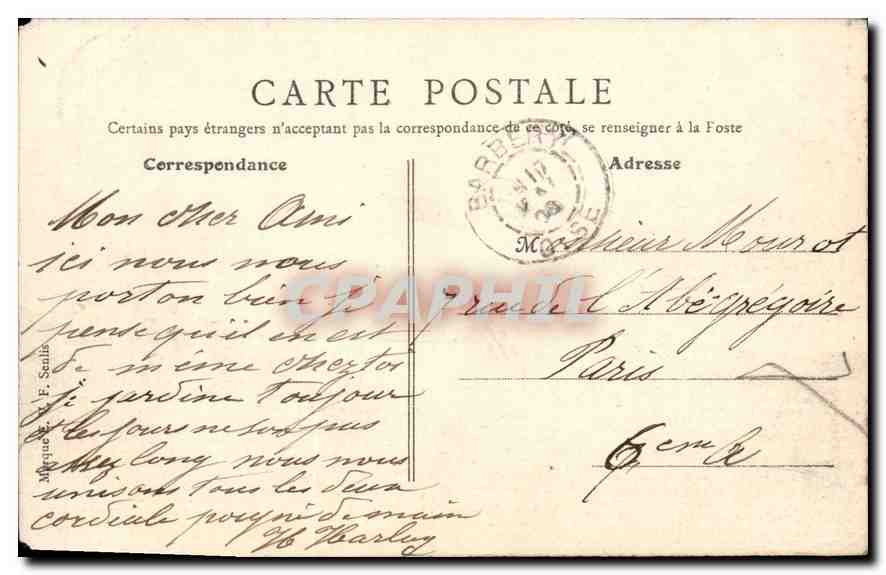 Chantilly - Le Château, la Chapelle et l'Entrée — Chantilly, n° 168 — Rückseite