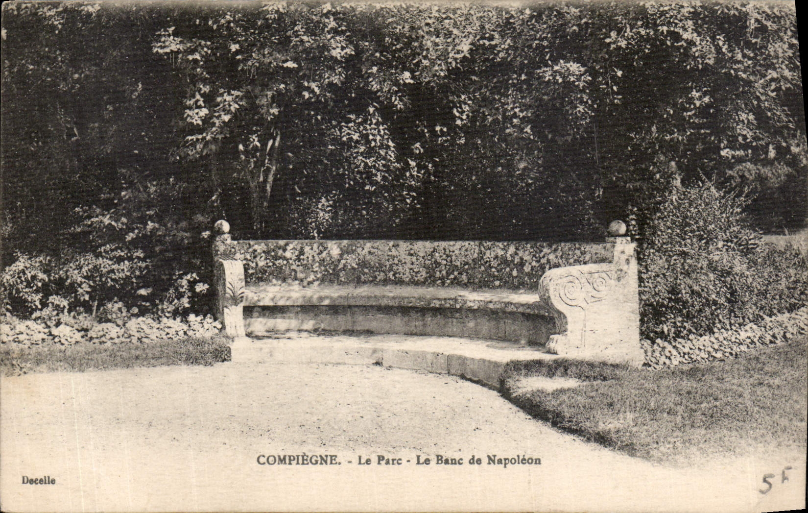 Compiègne - Le Parc - Le Banc de Napoléon — Decelle, n°5