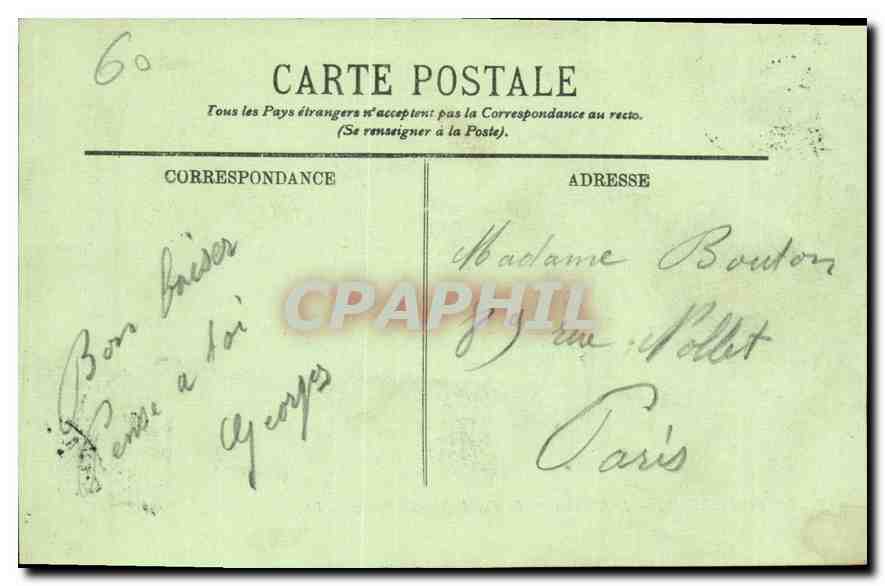 CPA Compiegne le Chateau la facade cote du Parc  — Rückseite