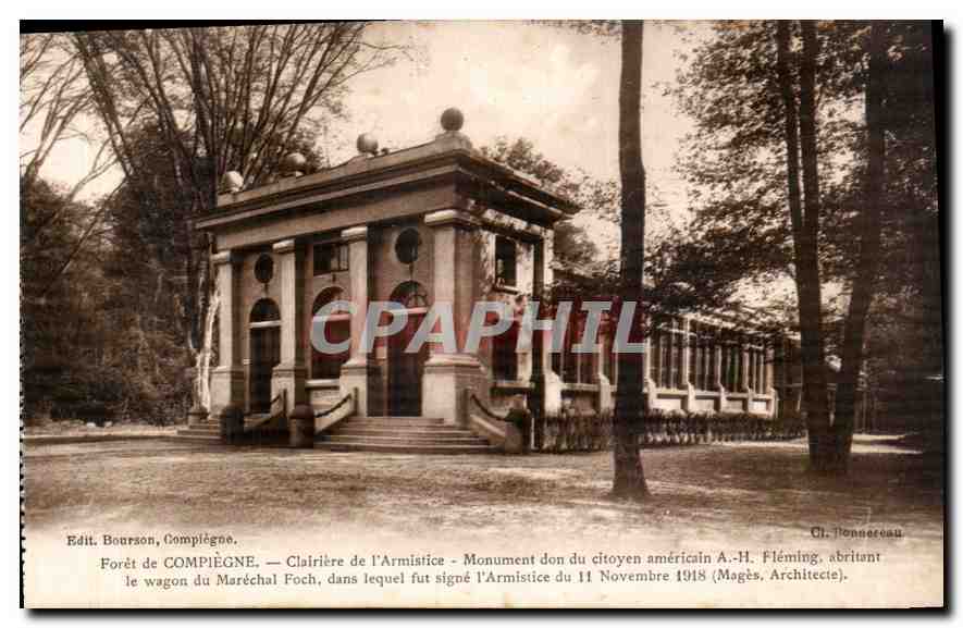 CPA Foret de Compiegne Clairiere de l'Armistice monument don du citoyen du citoyen americain 