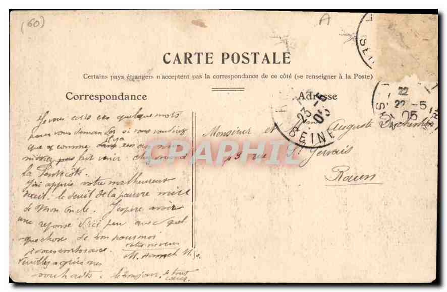 CPA Beauvais vue generale prise de St Etienne  — Rückseite