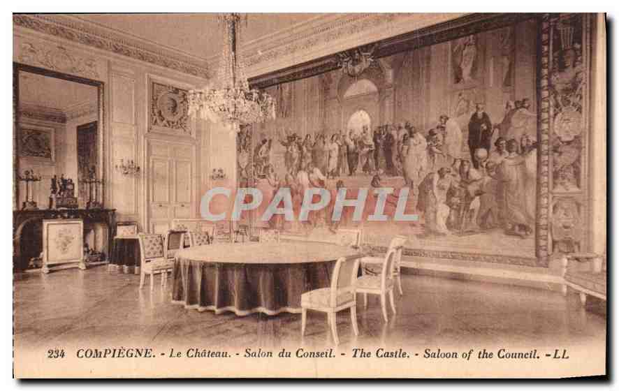 CPA Compiegne le Chateau Salon du Conseil 