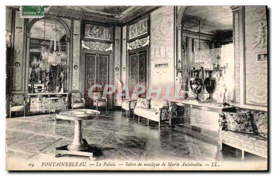 Fontainebleau — Le Palais — Salon de musique de Marie Antoinette — LL.